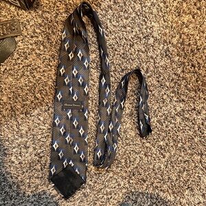 Christian Dumas Geometric Blue Silk Tie